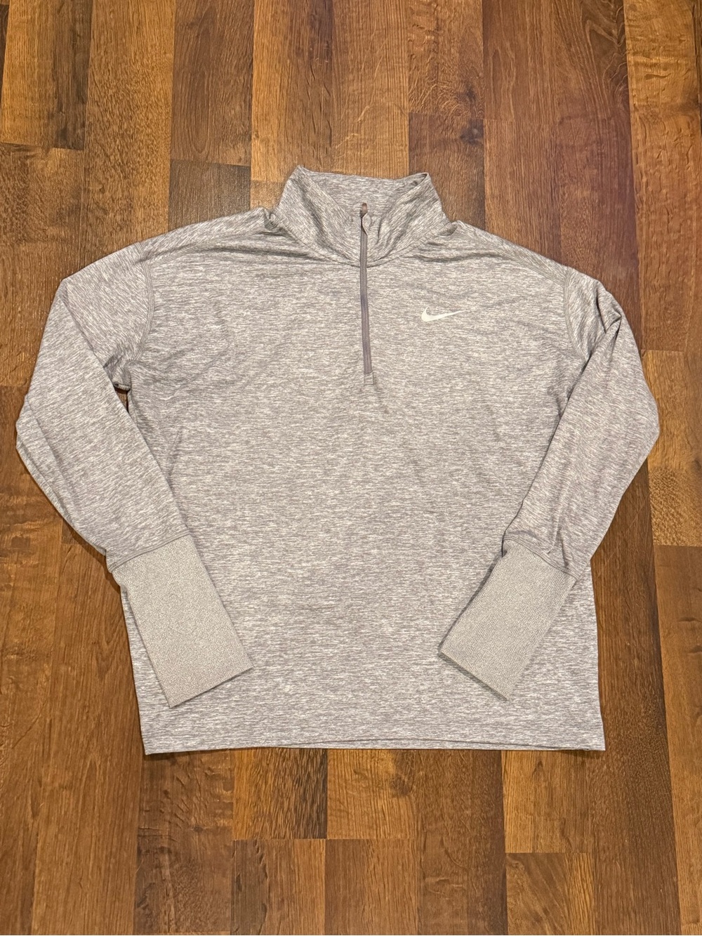 Nike Drifit running Heather Gray Quarter-Zip Pullover (women’s Large)